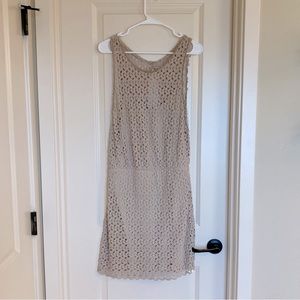 Free People Tan Crochet Lace Dress with Keyhole Back